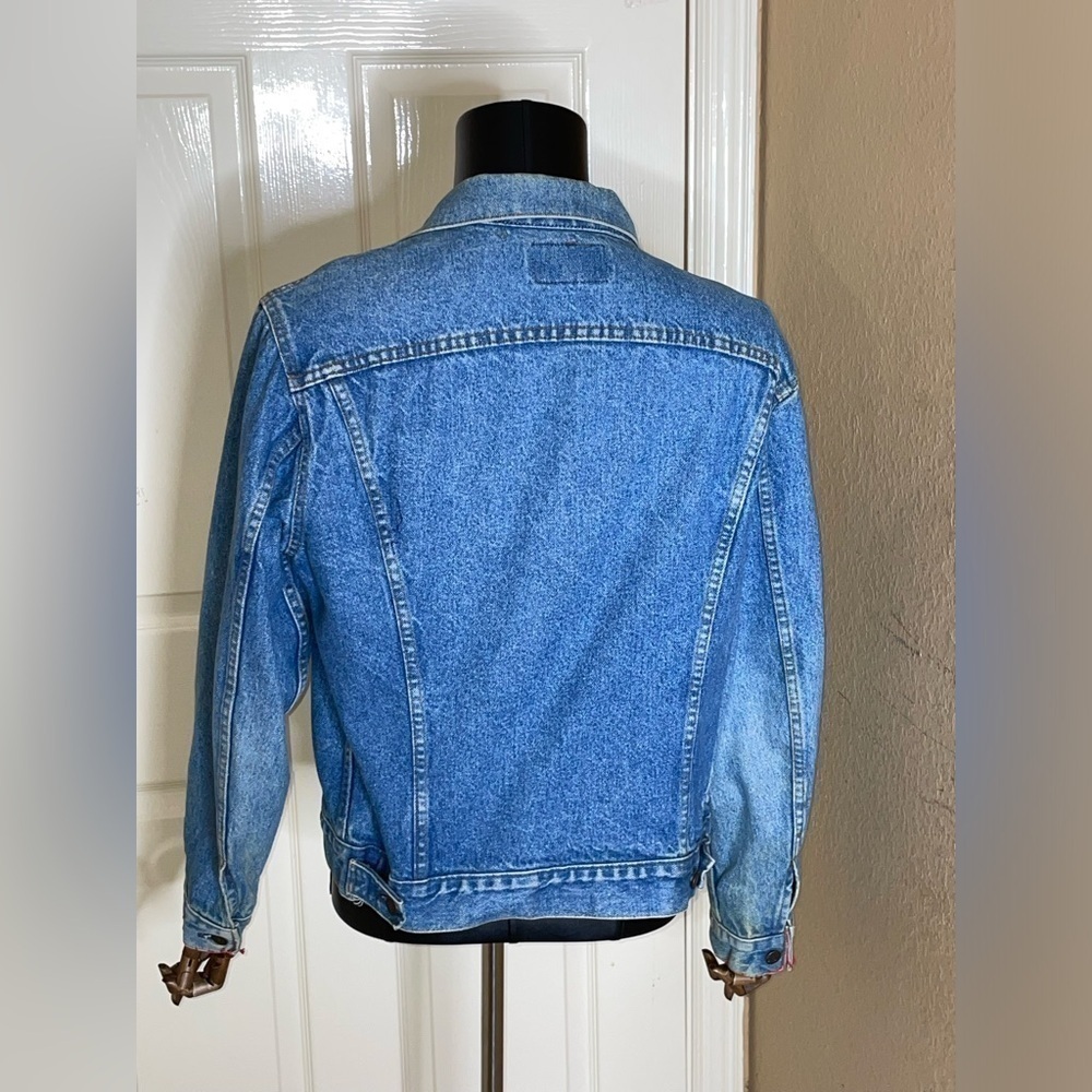 Vintage 80s Levis Blue Denim Jean 70506-214 Trucker Jacket Mens Sz 42 USA Nice! - Picture 3 of 9